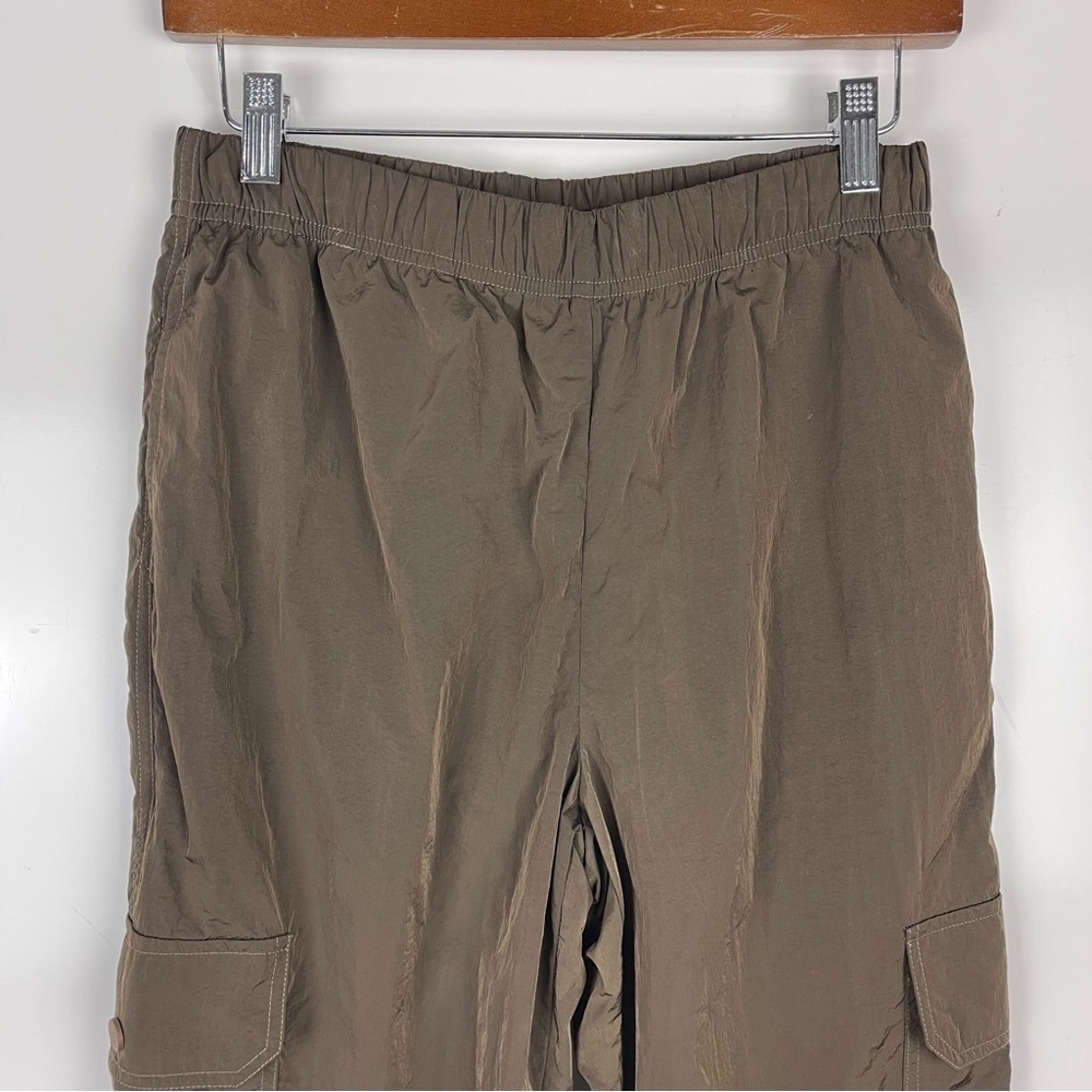 Good American Cargo Jogger Pants Nylon Mocha Brown Women's Size 1 Small Sporty - Picture 3 of 9